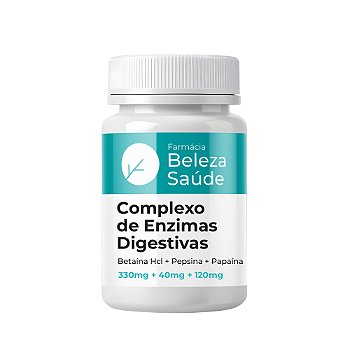 Complexo de Enzimas Digestivas | Betaína Hcl + Pepsina + Papaína | 90 Doses