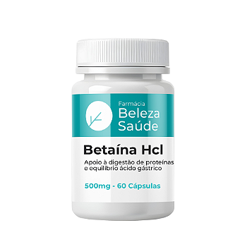 Betaina Cloridrato Hcl 500mg | 60 Cápsulas