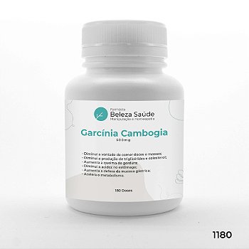 Garcínia Cambogia 500mg - 180 doses