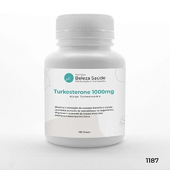 Turkesterone 1000mg Ajuga Turkestanica : Aumento da Massa Magra e Testosterona - 180 doses