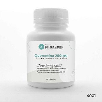 Quercetina 250mg + Selenio 200mcg + Zinco 30mg : 180 Cápsulas