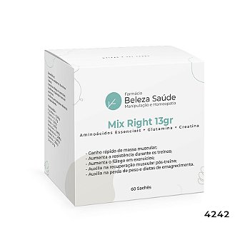 Mix Right 13 Gramas + Glutamina + Creatina : 60 Sachês