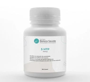5 HTP 50mg Anti Stress e Auxilia na Ansiedade - 180 doses