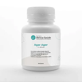 Agar Agar + 3 Ativos - Anti Flacidez e Firmeza da Pele - 120 doses