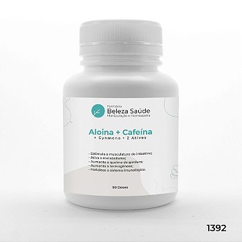 Aloina + Cafeína + Gynmena + 2 Ativos - Termogênico Forte - 90 doses