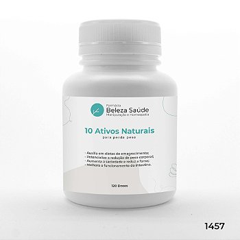 Associação de 10 Ativos Naturais para Perder Peso com Saúde - 120 doses