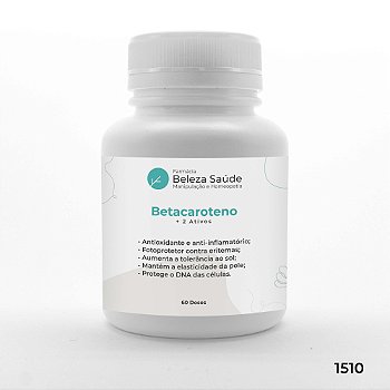 Betacaroteno + 2 Ativos - Pele Protegida e Bronzeada - 60 doses