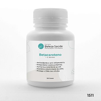 Betacaroteno + 2 Ativos - Pele Protegida e Bronzeada - 120 doses
