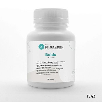 Boldo + 3 Ativos - Cólicas e Desconfortos Abdominais - 30 doses