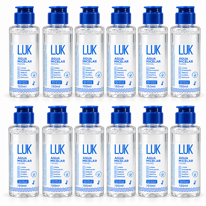 Água Micelar 5 em 1 Luk PAUND29 - Box c/ 12 unid