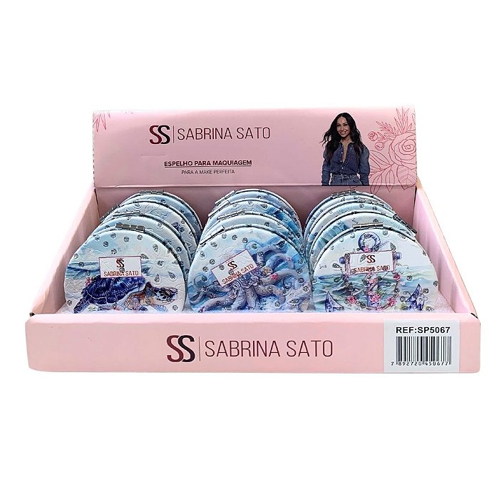 Espelho Portátil de Bolsa Estampado Redondo Sabrina Sato SP5067 - Box c/ 12 unid
