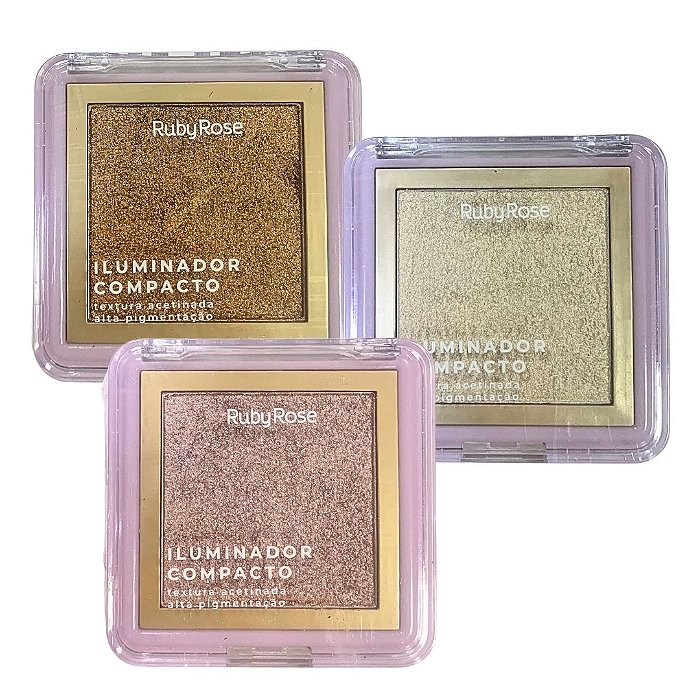 Iluminador Compacto Grupo 02 Ruby Rose HB-859/G2 - Kit c/ 03 unid