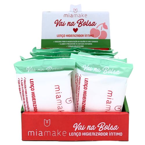 Lenço Higienizador Intimo Vai na Bolsa Mia Make 465 - Box c/ 12 unid