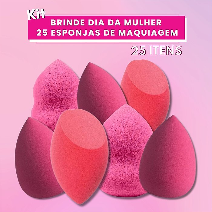 Kit 25 Esponjas de Maquiagem