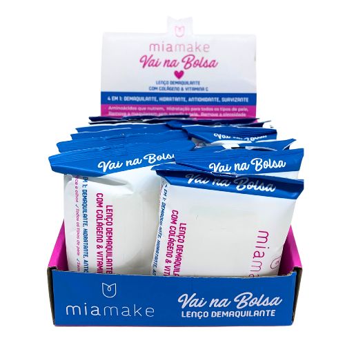 Lenço Demaquilante Vai na Bolsa Mia Make 464 - Box c/ 12 unid