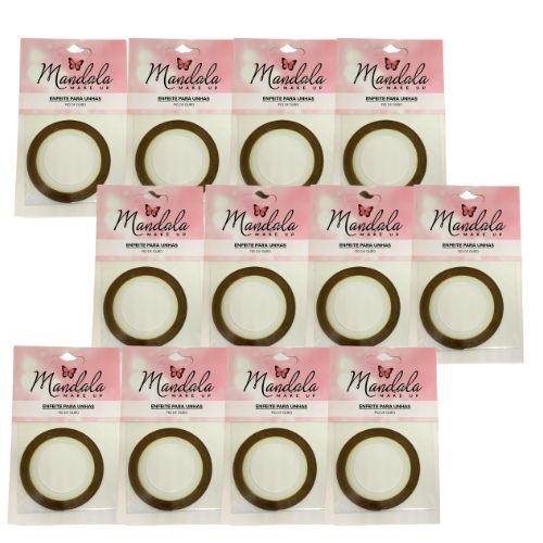 Fita para Decoração de Unhas Fio de Ouro Mandala DF-3159 - Pcte c/ 12 unid