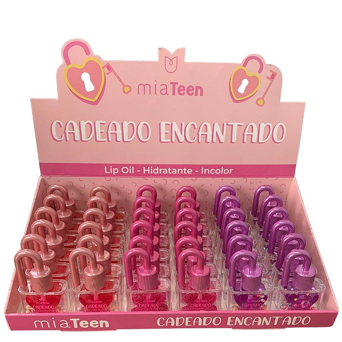 Lip Oil Cadeado Encantado Mia Teen Mia Make 565 - Box c/ 36 unid