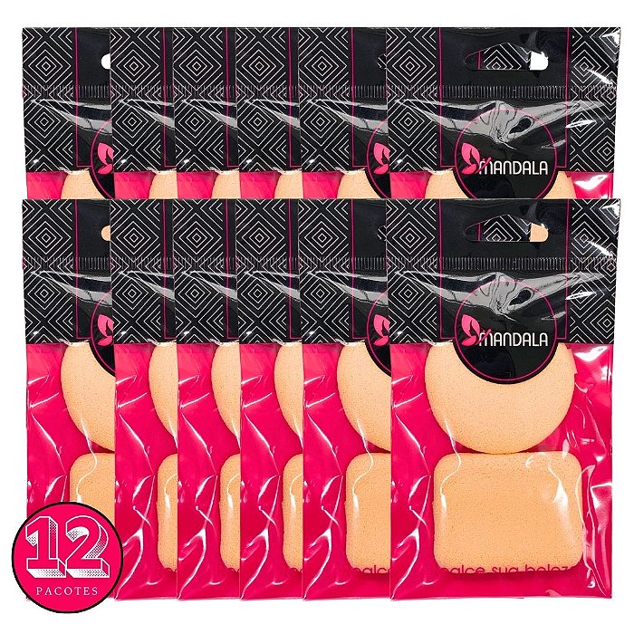 Kit 02 esponjas para Pó Mandala MM172 - Pcte c/ 12 und