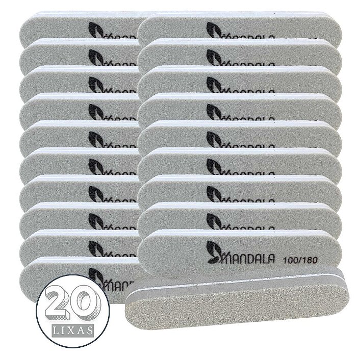 Mini Lixa para Unha 100/180 Mandala MM4124 - Pcte c/ 20 unid