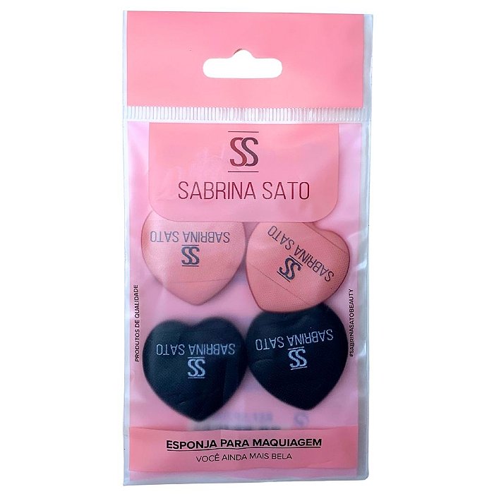 Kit com 04 Mini Esponja para Pó Coração Sabrina Sato SP2080