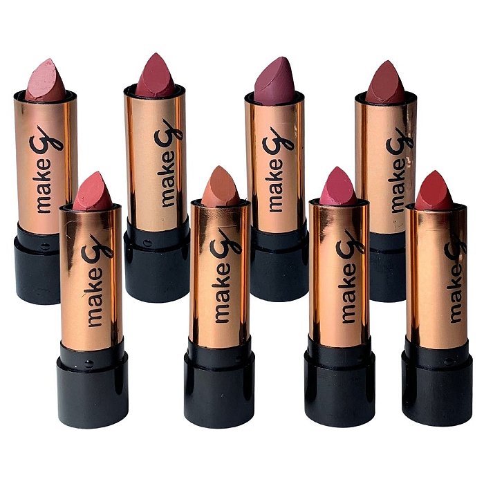 Batom Bastão Cremoso Make G Griffty Makeup MG-7010-N - Kit c/ 08 unid