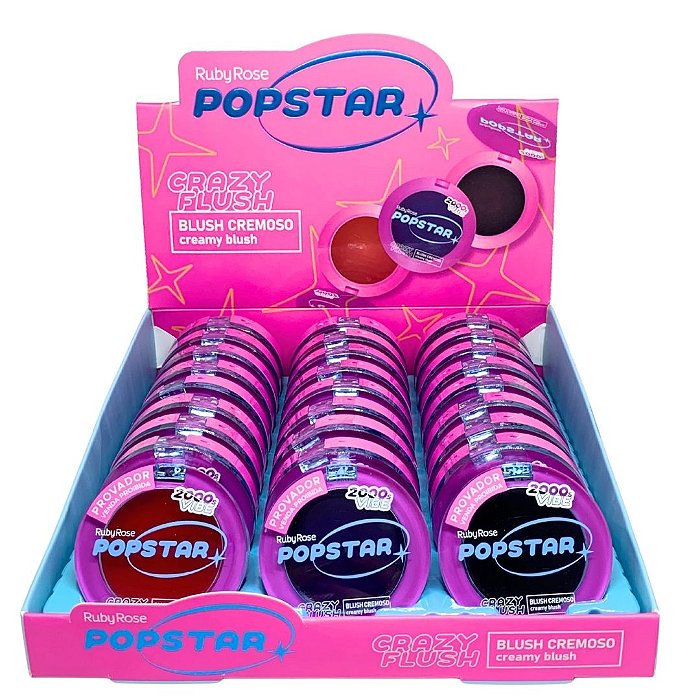 Blush Cremoso Crazy Flush Popstar Ruby Rose HB-M04 - Box c/ 24 unid
