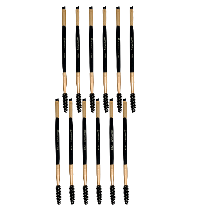 Pincel Duplo Sobrancelhas Sabrina Sato SP019 - Pcte c/ 12 unid