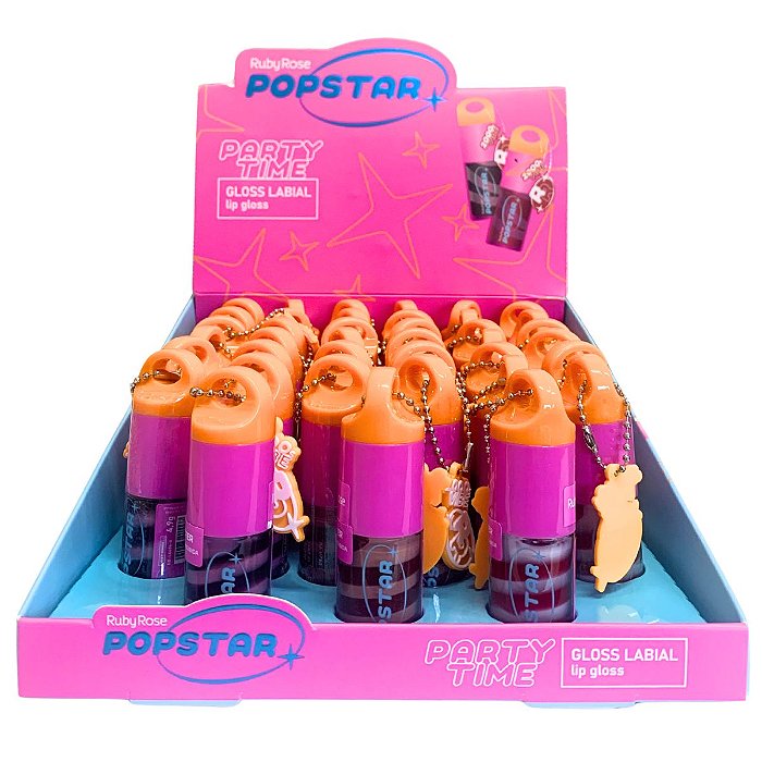 Gloss Labial Party Time Popstar G2 Ruby Rose HB-L6406 - Box c/ 36 unid