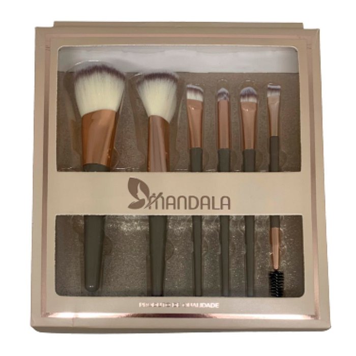 Kit com 06 Pincel de Maquiagem Mandala MM1101