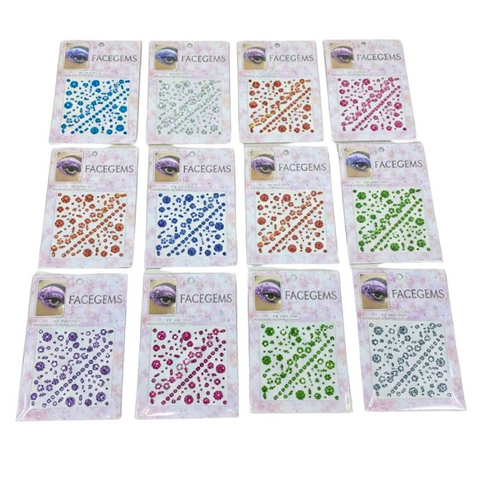 Adesivo Joia Strass Facegems MEY24935-TZ / NY-013 - Pcte c/ 12 unid