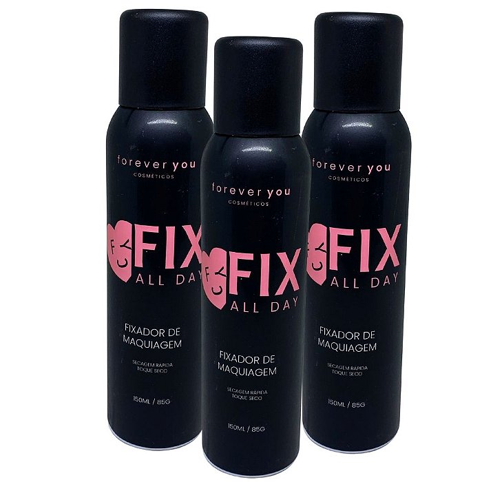 Fixador de Maquiagem Fix All Day Forever You FY300 - Kit c/ 03 unid