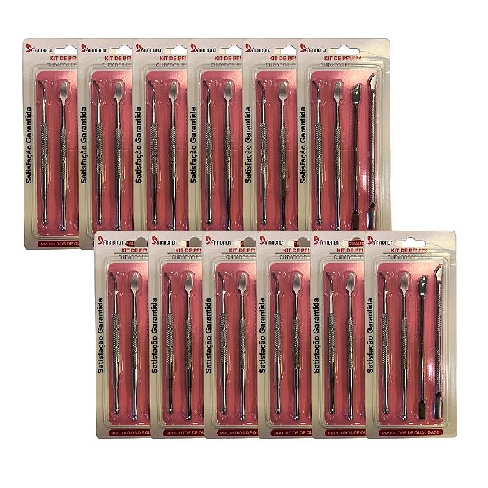 Kit de Espátulas para Cutícula Mandala MM4011 - Pcte c/ 12 unid