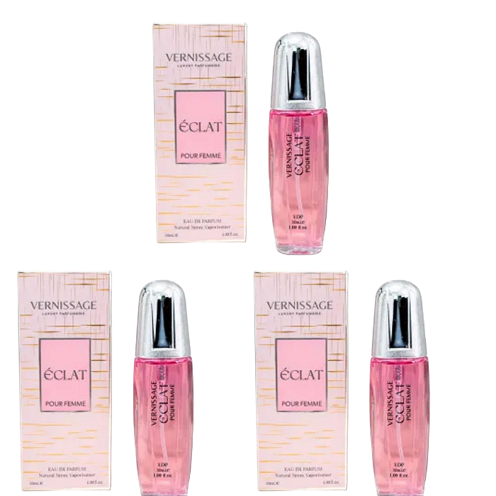 PERFUME ÉCLAT POUR FEMME 30ML VERNISSAGE - KIT C/ 03 UNID