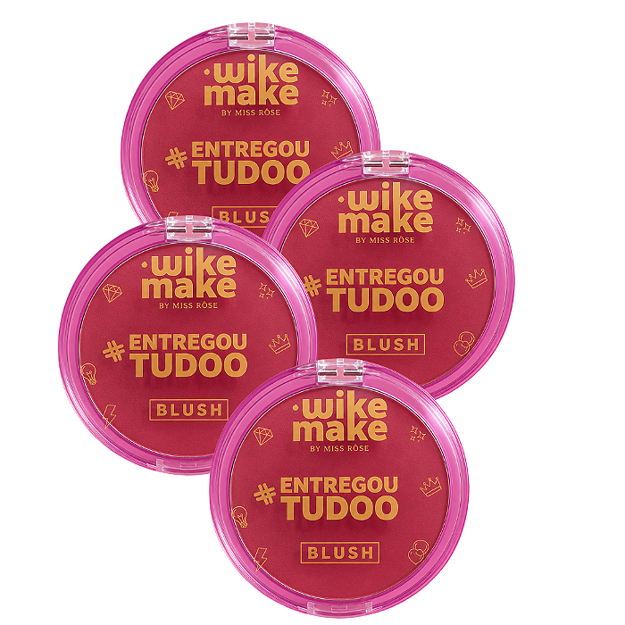 Blush Compacto Entregou Tudo Wike Make WM0029- Kit c/ 04unid