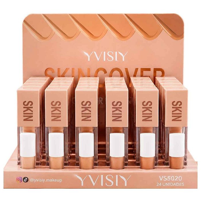 Corretivo Liquido Skin Cover Yvisy VS5020 - Box c/ 24 unid