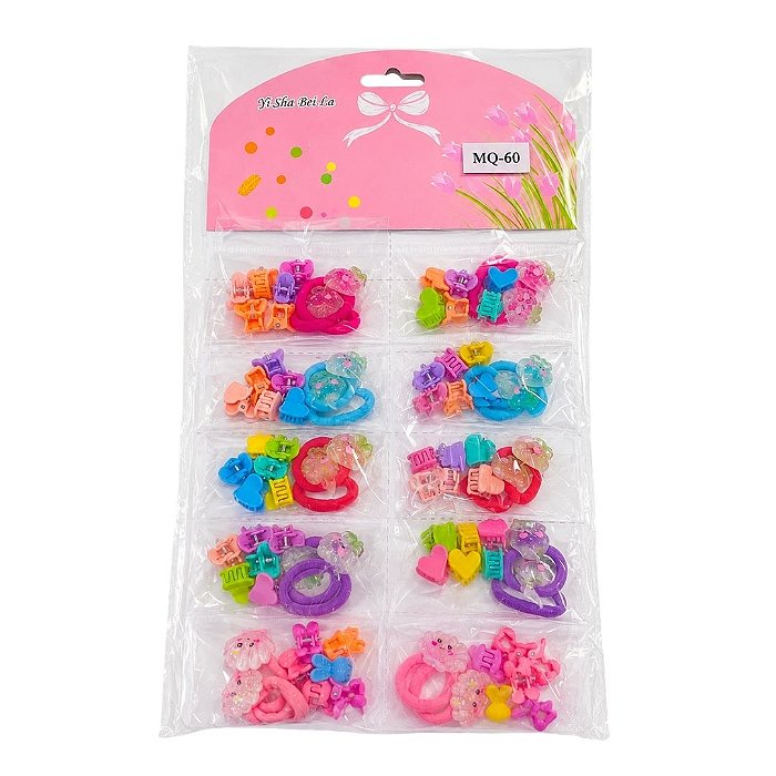 Kit Infantil de Presilhas com Elastico e Mini Piranha MQ60 Pcte c/ 10unid