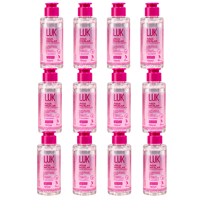 Água Micelar Rosa Mosqueta Luk - Kit c/ 12unid