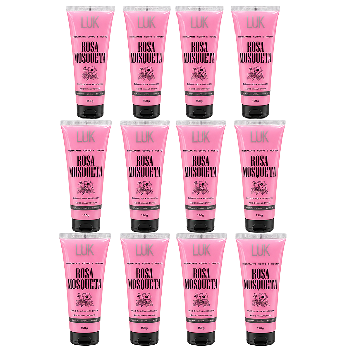 Hibratante Corpo e Rosto Rosa Mosqueta Luk - Kit c/ 12unid