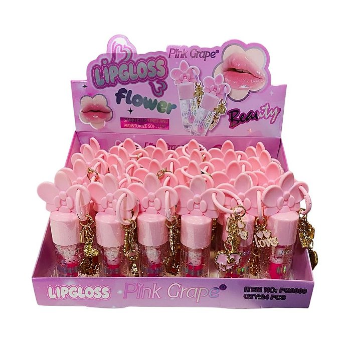 Lip Gloss Chaveirinho Love Pink Grape PG0009 - Box c/ 24 unid