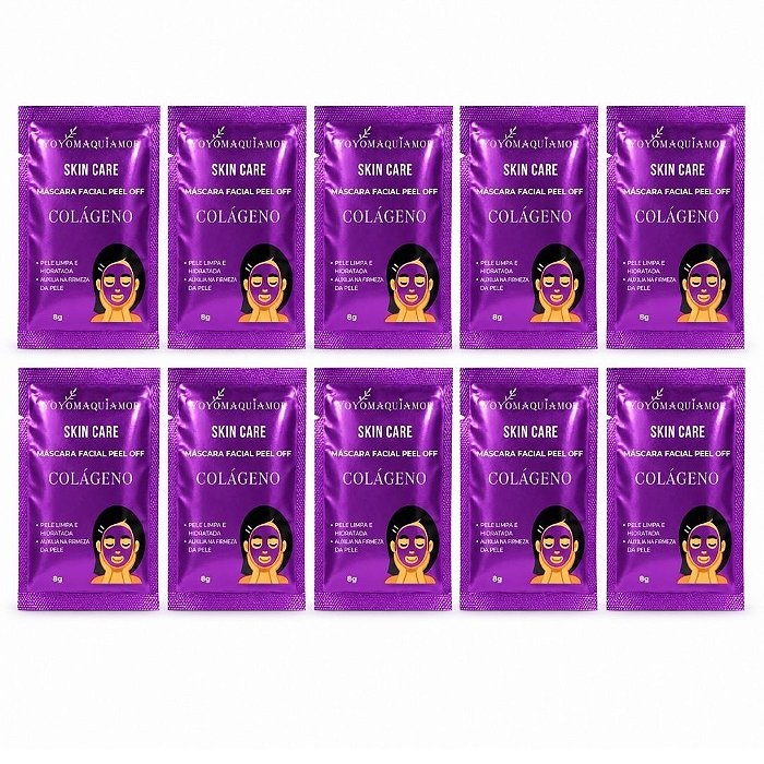 Máscara Facial Sachê Pell OFF Colágeno Yoyo maquiamor - Kit c/ 10 unid