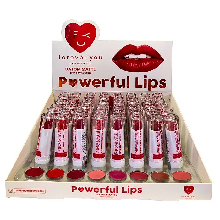 Batom Bastão Matte Powerful Lips Forever You FY002 - Box c/ 48 unid