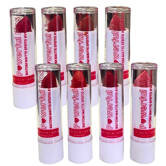 Batom Bastão Matte Powerful Lips Forever You FY002 - Kit c/ 08 unid