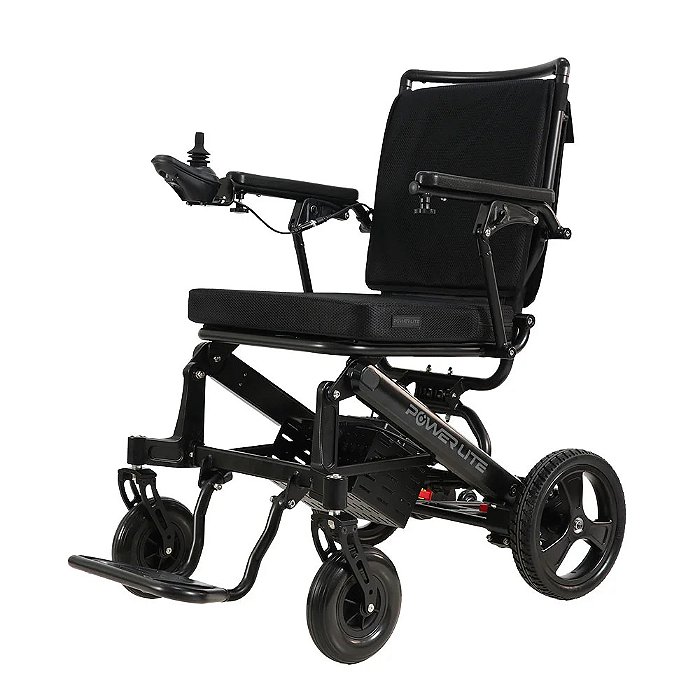 Cadeira De Rodas Motorizada Compact Pop D23A Preto Até 110 Kg - Power Lite