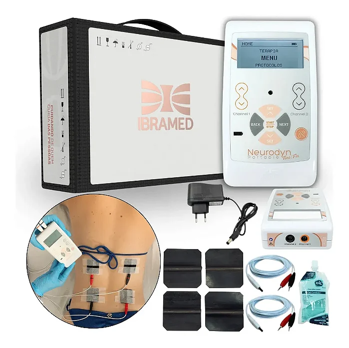 Neurodyn Portátil Tens Fes com 2 Canais e 9 Modos - Ibramed