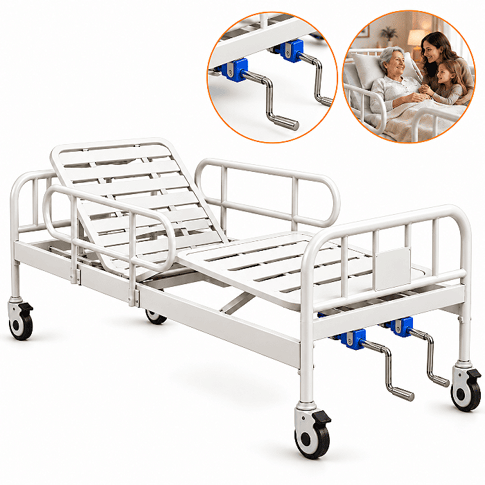 Cama Hospitalar 02 Manivelas Até 180 Kg - Supermedy