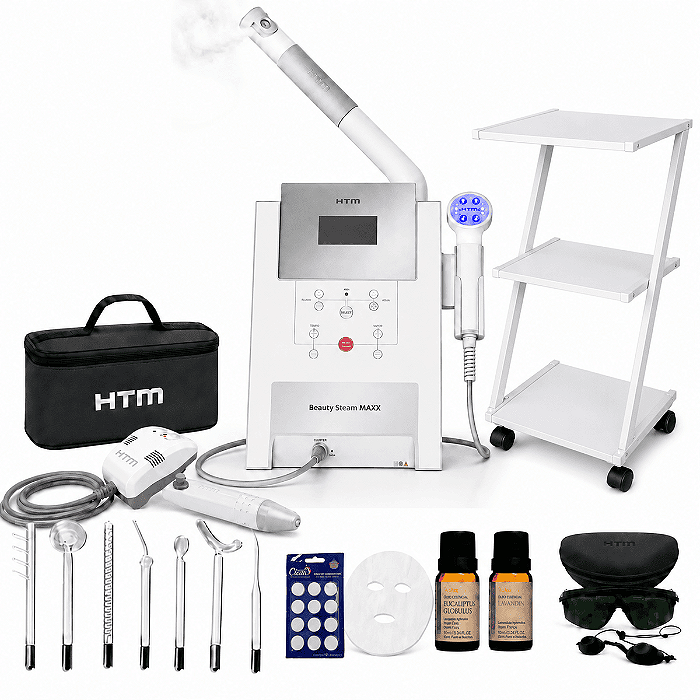 Beauty Steam Maxx + Beauty Face e Eletrodos + Carrinho + Aroma e Máscara