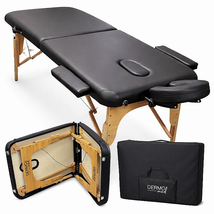 Maca Portátil Dobrável Wood Preto - Akmed