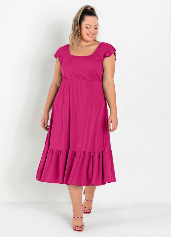 Vestido plus size midi.