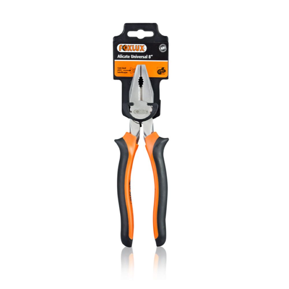 Alicate Universal Pvc 8" Polegadas Profissional Foxlux nas  (7898105773713)