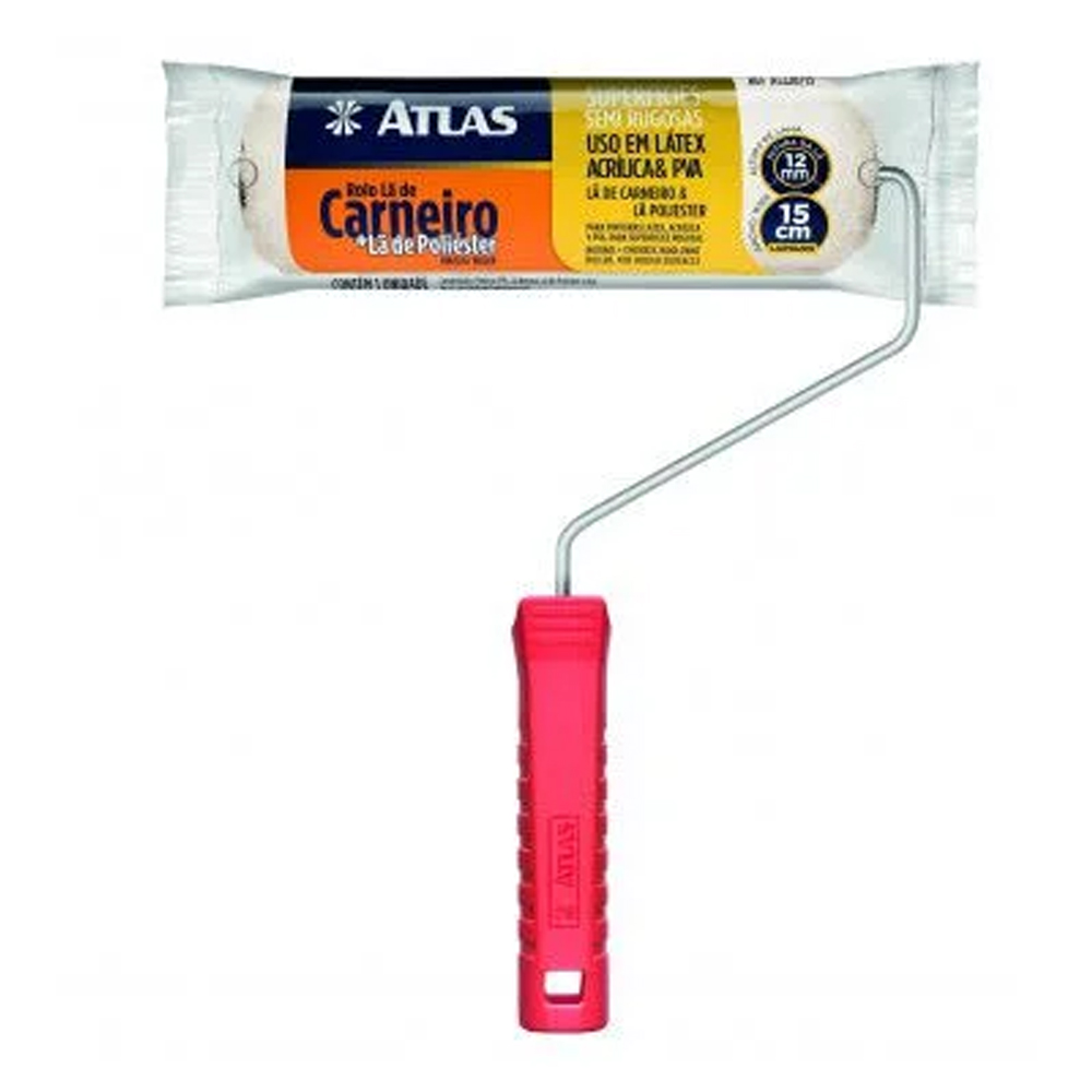 Rolo Pintura Lã Mista 15cm C/ Garfo (AT228/15) - ATLAS - Mercadão